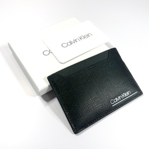 カルバンクライン カードケース パスケース レザー ロゴデザイン ブラック CK CALVIN KLEIN