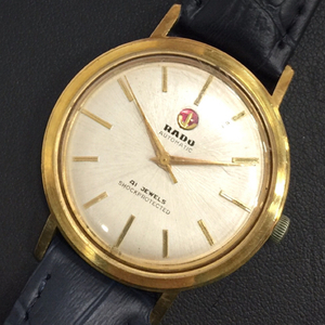 ラドー 自動巻 オートマチック 腕時計 シルバーカラー文字盤 ラウンドフェイス 41石 稼働品 RADO QR052-253