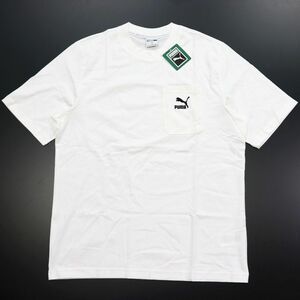 ●送料390円可能商品 プーマ PUMA 新品 メンズ カジュアル ポケット CLASSICS 半袖 Tシャツ 白 XXLサイズ [532636-02-XXL] 三 零★QWER