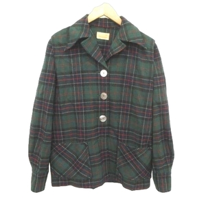 ペンドルトン PENDLETON 40s-50s 長袖 シャツ チェック 約L～XLサイズ 緑 グリーン ■GY09 レディース