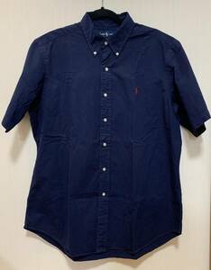 入手困難品★美中古・ POLO RALPH LAUREN（ラルフローレン）★BD半袖シャツ　CLASSSIC FIT　NAVY　サイズL