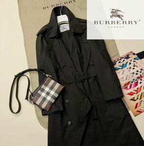 G46 【春コーデの先取り】参考価格15万●美品BURBERRY LONDON●cotton100!!高級ロングトレンチコート バーバリーコート レディース