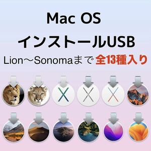 13種類入り 13-in-1 mac OS X Lion〜Sonoma インストールUSBメモリ 起動ディスク インストーラー