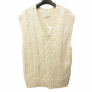 未使用品 オールドジョー OLDJOE タグ付 近年 ROPE YARN FISHERMAN SWEATER ケーブルニット ベスト セーター 231OJ-KN05 38 約M ■BL1