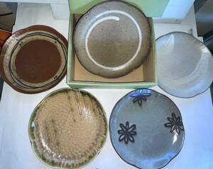 民芸の器 ◆パスタ皿セット ５柄 ５枚◆ 皿 プレート 陶器 アペックスハート 未使用
