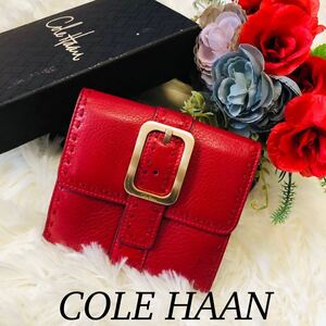 ColeHaan コールハーン レディース 女性 財布 二つ折り財布 二つ折り 折り財布 ブランド財布 赤 レッド 美品