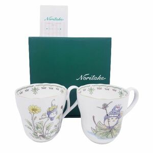 ▲【Noritake/ノリタケ】プリマチャイナ・ニューティケイド クラフトーン となりのトトロ ペアマグカップ 食器 箱・冊子付★304