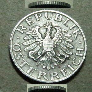 オーストリア 1966年 昭和41年 オーストリアの紋章 鷲 5グロッシェン亜鉛貨幣 g4017