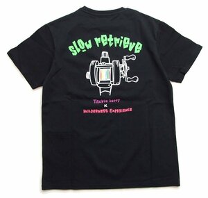 新品 タックルベリー×WD ポケットTシャツ 黒L 釣りガール バス釣りt カットソー リール柄 半袖tシャツ WILDERNESS EXPERIENCE