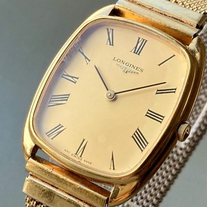 【動作品】ロンジン アンティーク 腕時計 1970年代 手巻き メンズ LONGINES ビンテージ ウォッチ 男性 cal.L847.4 スイス トノー型