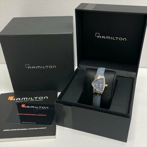 HAMILTON ハミルトン ベンチュラ H242112 H24211941 レディース腕時計 QZ クオーツ SS×デニム レザー 箱あり 稼働品 動作品 極美品