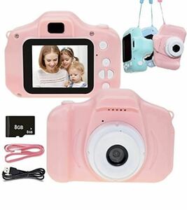 キッズカメラ 子供用デジタルカメラ SDカード コンパクトカメラ 子どもカメラ トイカメラ 入園卒園プレゼント ピンク