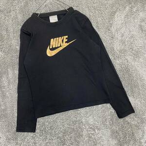 NIKE ナイキ 長袖Tシャツ 長袖カットソー ロンT サイズS ブラック 黒 キッズ 子供服 トップス 最落なし （L18）