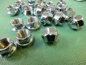 M12 １，25ｍｍ　クロムメッキ品　頭１７ｍｍ貫通ナット　送料￥２００ 