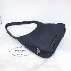 4487【1円～】本物保証 PRADA プラダ ナイロン ワンショルダー ショルダーバッグ 三角ロゴ ブラック