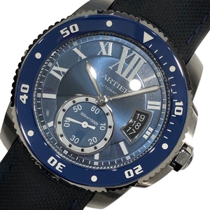 カルティエ Cartier カリブル ドゥ カルティエ ダイバー WSCA0010 ブルー SS 腕時計 メンズ 中古