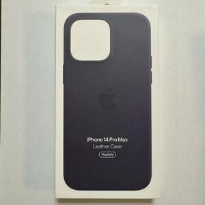 【Apple 純正・箱付き】iPhone 14 Pro Maxレザーケース MagSafe対応 - インク