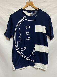 junya watanabe ジュンヤワタナベ　14SS　Tシャツ　和柄　プリント　ブルー　レア　希少　サイズS　コムデギャルソン　ボーダー　WO-T029