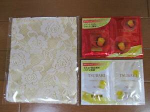 送料140円【即決】新品&美品★資生堂 エリクシール プレミアムバッグ（薔薇モチーフ） ＆赤と白のTUBAKI 4包