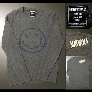 NIRVANA カート・コバーン★HYSTERIC GLAMOUR / カシミア ニット セーター M★ニルヴァーナ KURT COBAIN スマイル ヒステリックグラマー HG