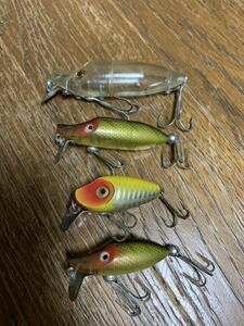 オールド HEDDON Tiny RIVER RUNT ヘドン リバーラント タイニーラント オールド 4個セット売り。クランクベイト ルアー