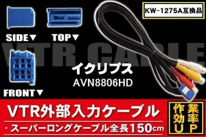 新品 AVN8806HD 対応 イクリプス ECLIPSE 用 外部入力 ケーブル コネクター VHI-T10 AVC1 KW-1275A 同等