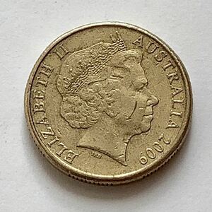 【希少品セール】オーストラリア エリザベス女王肖像デザイン 1ドル硬貨 2009年 1枚