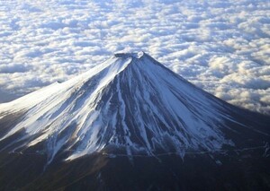 凱雲快晴 富士山頂と富士裾野に広がる雲海 剣が峰 裏富士 富士山 絵画風 壁紙ポスター 特大A1版 830×585mm （はがせるシール式） 051A1