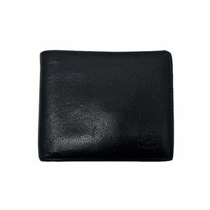 イルビゾンテ IL BISONTE 二つ折り財布 ロゴ レザー 黒 ブラック メンズ