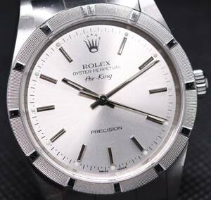 ロレックス エアキング プレシジョン 自動巻 腕時計 14010M メンズ Y番 SSブレス シルバーカラー 稼働品 ROLEX