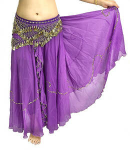 群舞 ベリーダンス Belly dance ベリーダンス用スパンコールスカート(ゴムタイプ) 紫 衣装 道具 パフォーマンス