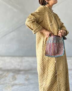 インド アンティーク 刺し子 ハンドメイド ポーチ カバン 鞄 手縫い カンタ アンティーク ヴィンテージ　バッグ　カンタキルト　キルト　f