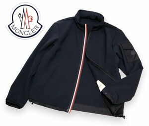 正規品 MONCLER トリコロールライン ナイロンジップジャケット モンクレール Softshell Jacket ブルゾン ワッペンロゴ ブラック5 S-3