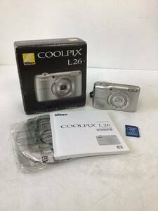 ○営HM016-A12さS60【埼玉発】Nikon COOLPIX L26 コンパクトデジタルカメラ クールピクス ニコン ※通電動作未確認　512MBSDカード付き