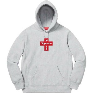 【L】美品！Supreme 20AW Cross Box Logo Hooded Sweatshirt シュプリーム クロス ボックス ロゴ パーカー Grey グレー　Large　キムタク着