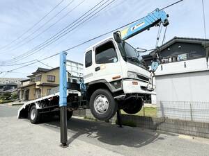 最大積載量6ｔ 車検付 5段 ハイジャッキ 荷台新品 ロングジャッキ 内寸5.6ｍ×2.43ｍ いすゞ 増ｔ フォワード 6MT 3ペダル 重機運搬車