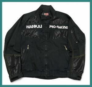 952◆南海部品 NANKAI ナンカイ◆ビッグロゴプリント PRO-RACING メッシュ切替 コットン バイク ライディング ジャケット ブラック L