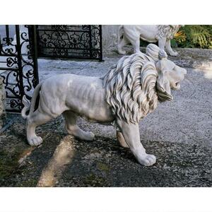グリシャム荘園 王を守護する ライオン（右足前進タイプ）彫像ガーデンインテリア 西洋彫刻 (輸入品
