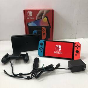 (27062)▲【1円～】Nintendo Switch 有機ELモデル 本体 ネオンブルーネオンレッド / 基本動作確認済み 内箱欠品 外箱イタミあり 中古品