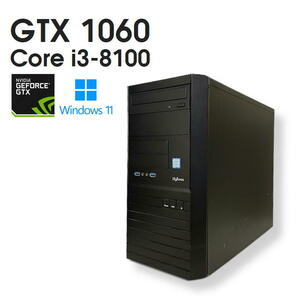 【中古ゲーミングPC】ドスパラ / GeForce GTX 1060 / Corei 3-8100 / 8GB / NVMe SSD 256GB + HDD 1TB / Windows11