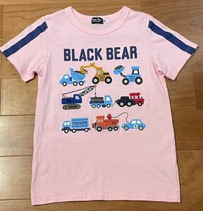 ★ブラックベア★半袖Ｔシャツ★130★ミキハウス★Black Bear★働く車★ピンク