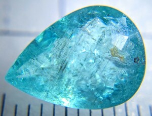 大粒濃色！ 天然パライバトルマリン 3.158ct ソーティング＋簡易鑑別書付き レアストーン ネオンブルー 裸石 希少宝石 パワーストーン