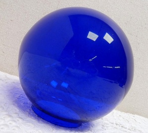(☆BM)サンドブラスト(0209-⑭)ガラス 瑠璃色 ランプシェードのみ 電傘 ブルー 青 直径19.5㎝ 無地 素材 ハンドクラフト 材料 ベース