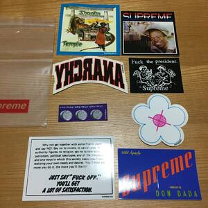 新品 Supreme Sticker 8枚セット シュプリーム ステッカー Shaclin Temple ANARCHY Fuck the president レア