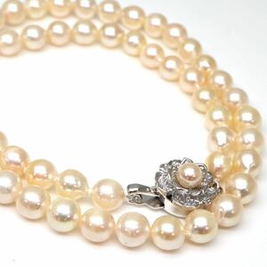 ◆アコヤ本真珠ネックレス/ 1 ◆M 約27.8g 約42.0cm 6.0-7.0.mm珠 pearl パール jewelry necklace ジュエリー DC0/DC0