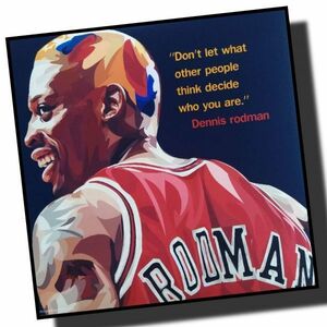 デニス・ロッドマン NBA シカゴ・ブルズ デザイン2 海外スポーツアートパネル 木製 壁掛け ポップアート