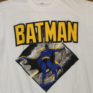 80s USA製 BATMAN Tシャツ L ホワイト DCコミックス バットマン キャラクター アメコミ ヒーロー ジョーカー 映画 ムービー ヴィンテージ