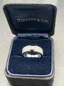 TIFFANY＆Co.　ティファニー　アトラス　3Pダイヤモンドリング　7号　750刻印　K18WG　7.2g 幅5.4㎝　ダイヤCT刻印なし　中9317