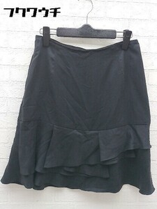◇ INED イネド ピーチスキン ミニ フレア スカート サイズ11 ブラック レディース