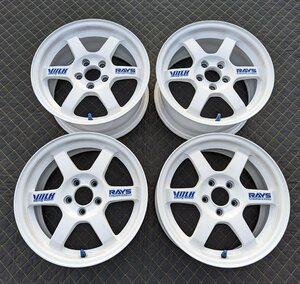 RAYS VOLK RACING ボルクレーシング TE37C 15インチ ７J +48 7.5J +48 PCD100 5穴 ホワイト ラリー ダートラ CE28 RE30 絶版 希少 美品　